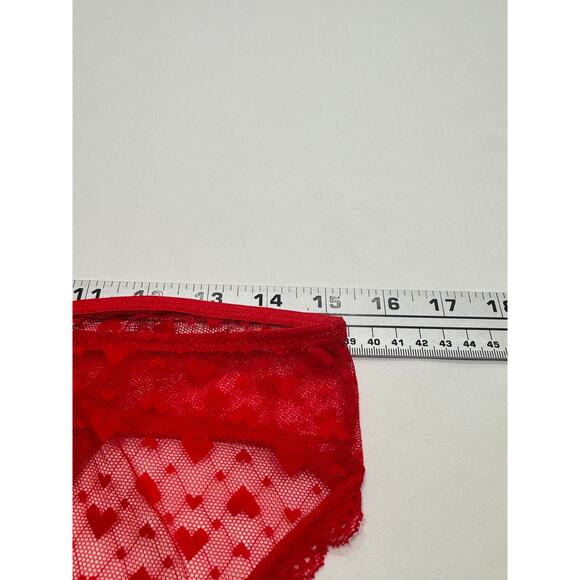 NEW Frederick's of Hollywood Maree Lace Panties Size 1X Red Hearts Love NWT - Picture 6 of 7